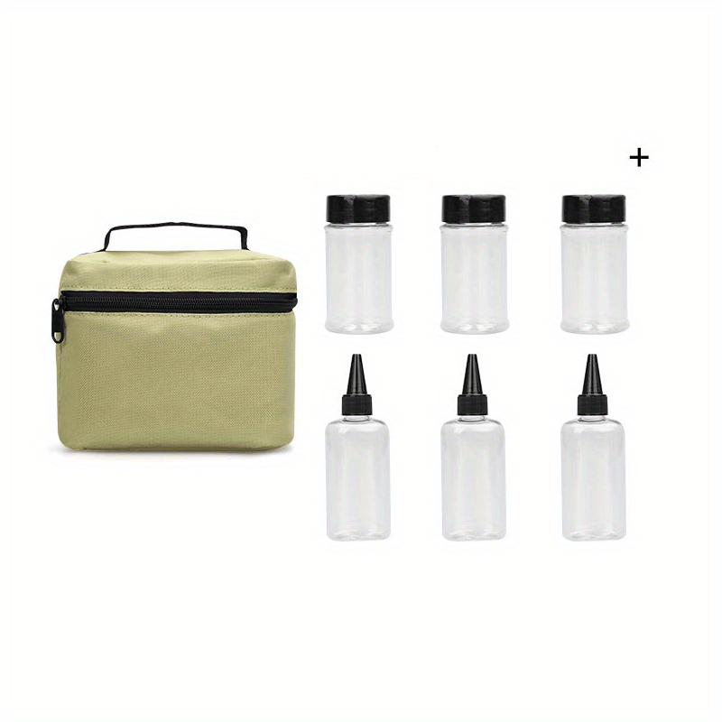 Camping Spice Kit Portable Travel Spice Container Bag with 5 Clear Seasoning  Bottles Travel Spice Holder Condiment Container Set