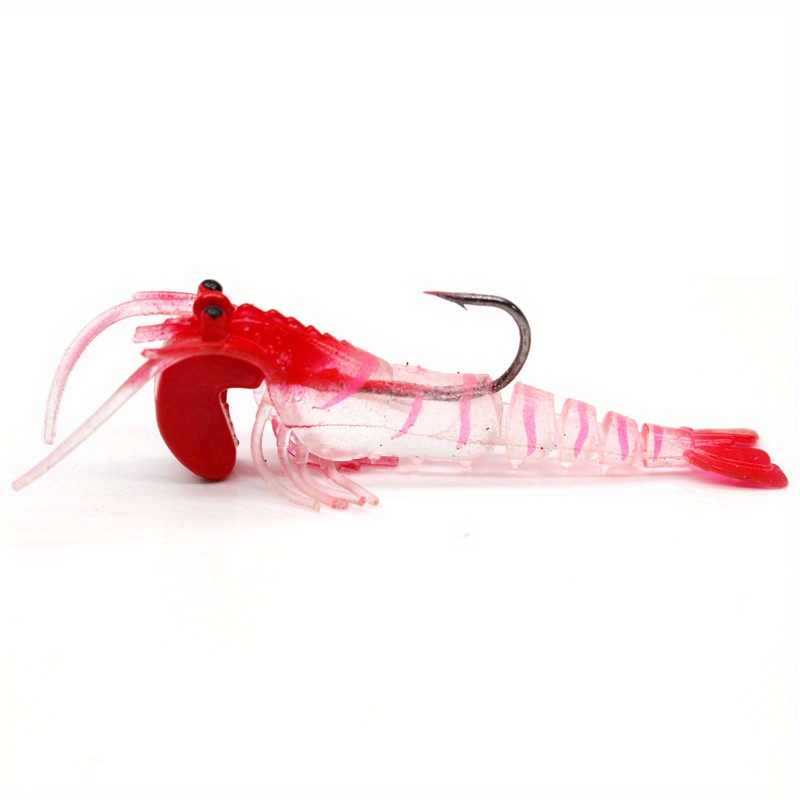 5pcs/box Premium Shrimp Soft Lures for Freshwater and Saltwater Fishing -  Durable Hooks for Bass, Trout, and Crappie