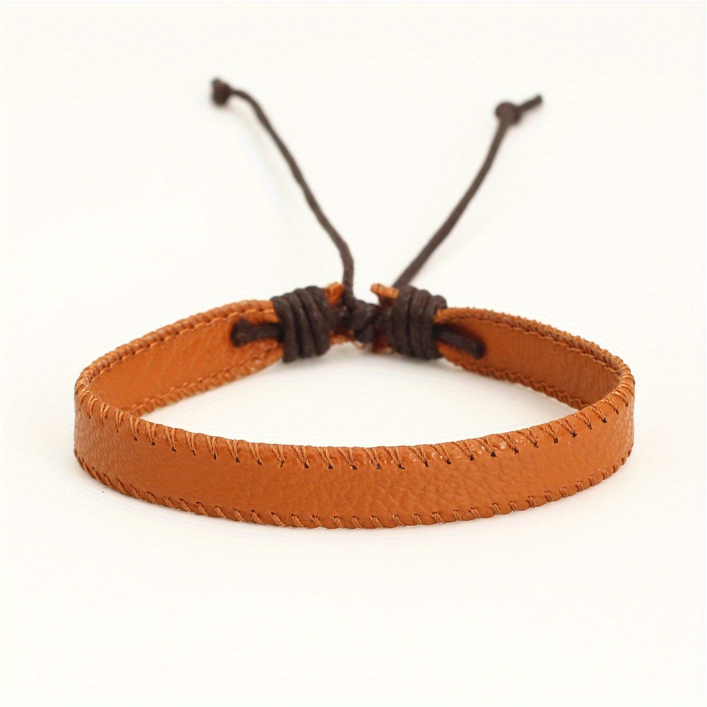 Men's Leather Braided Bracelet Bangle Jewelry