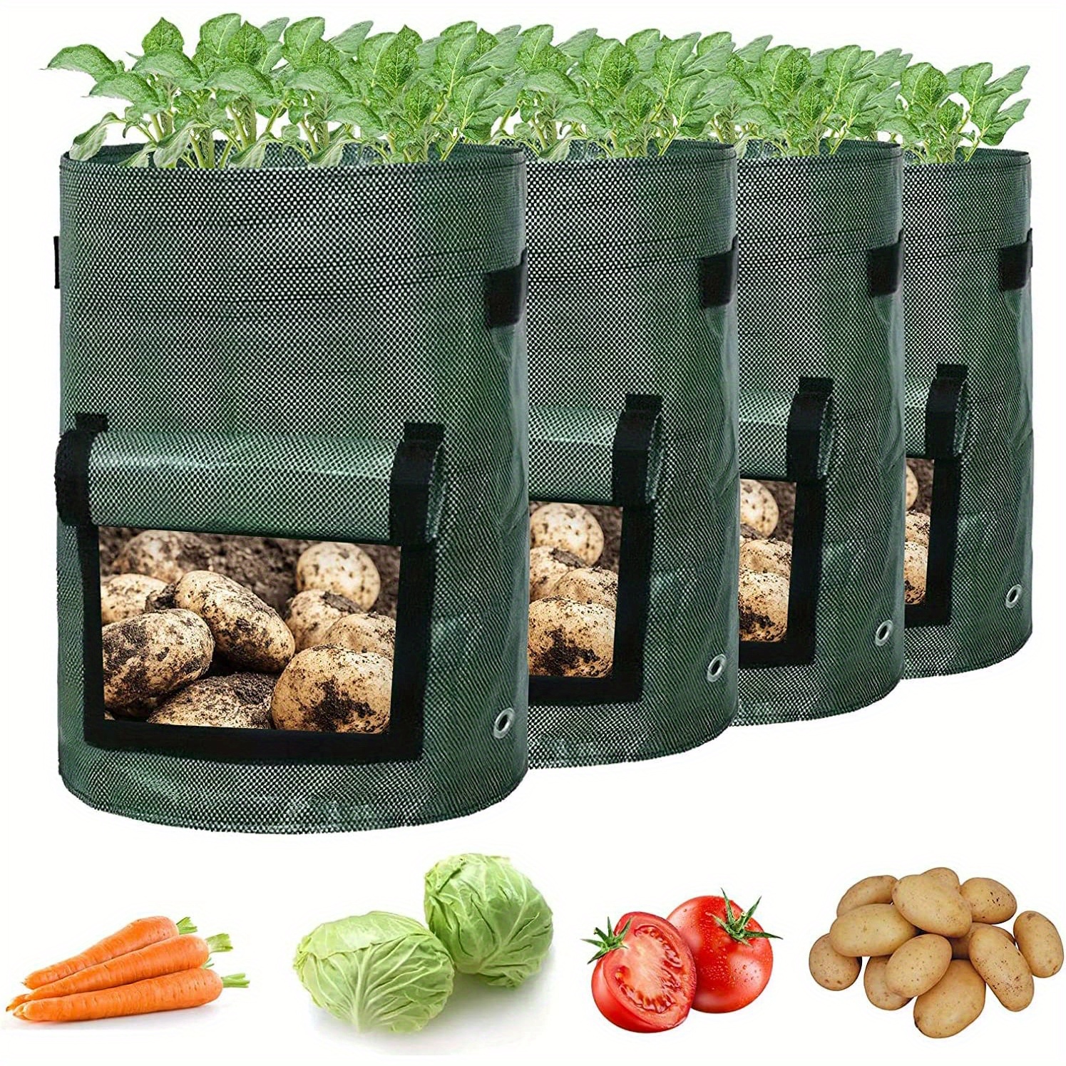 NAMTSO Potato Grow Bags 7 Gallon 4 Pack, Potato Planter Bags with Flap,  Potato Bags for Growing Potatoes, Carrots, Onions, Sweet Potatoes