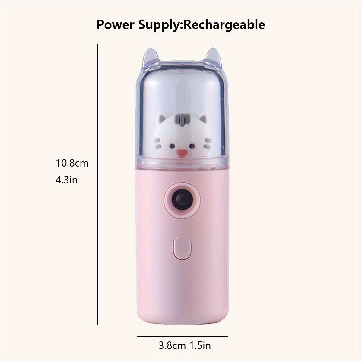 cute nano facial mister with colorful night light cartoon pet design mini face humidifier portable silent facial sprayer usb rechargeable handy skin care machine for face hydrating daily makeup details 4