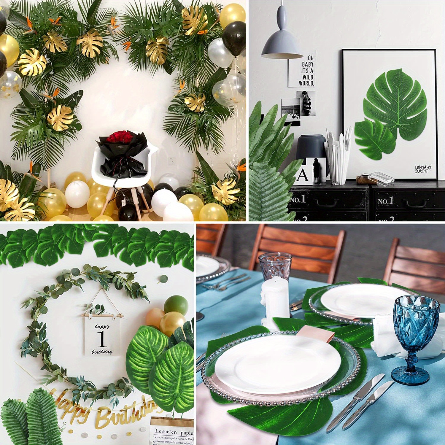 84 Foglie Palma Tropicale Artificiale, Festa Estiva, Foglie Tropicali,  Foglie Monstera, Foglia Giungla Safari Steli, Tavolo Spiaggia Feste Luau  Hawaiane, Decorazioni A Tema Compleanno Doccia Matrimoni, Decorazioni  Interni Esterni, Sconti