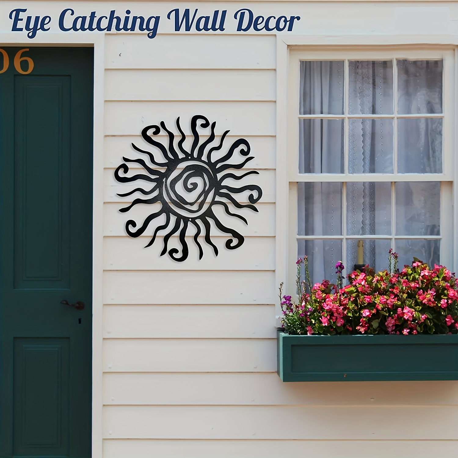 32-Inch Bronze Sun Face Metal Wall Art - 3D Outdoor Garden Decor For Patio, Yard & Home