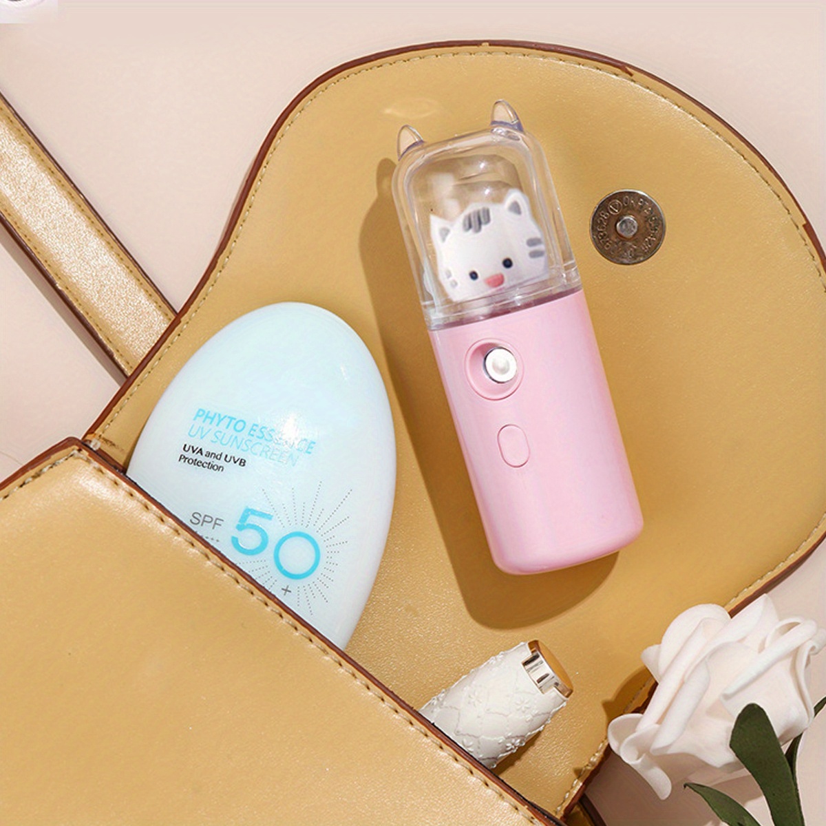 cute nano facial mister with colorful night light cartoon pet design mini face humidifier portable silent facial sprayer usb rechargeable handy skin care machine for face hydrating daily makeup details 2