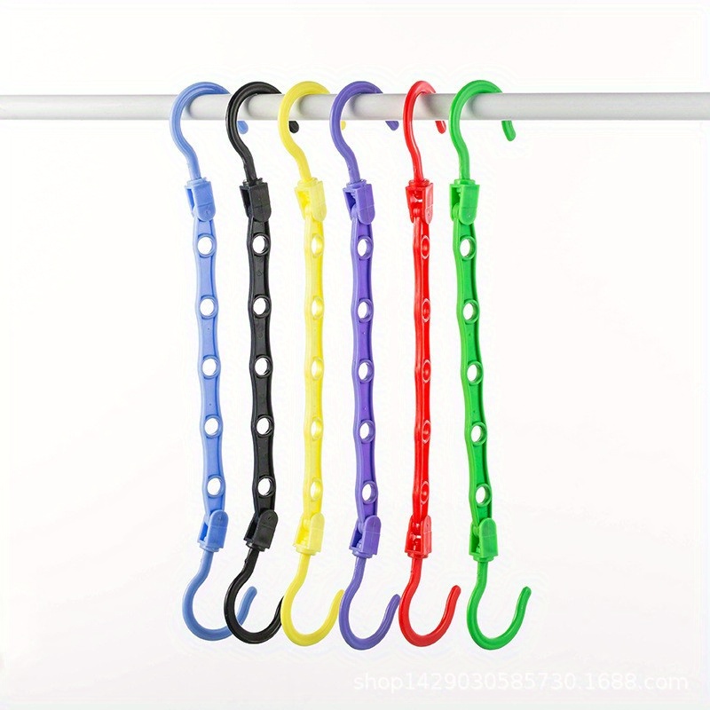 Plastic Space Saving Hangers With 5 Slots, Cascading Hangers Organizer ...