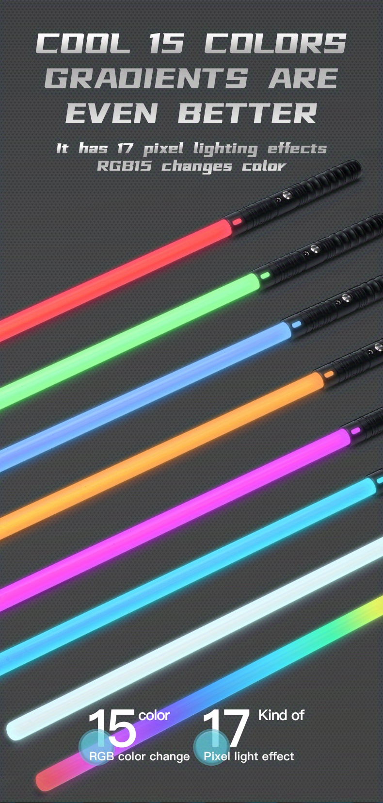  Sable láser 2 en 1 LED, espada incluye modo alterno de 6  colores, con sonido (sensible al movimiento) para guerreros de la galaxia  por Spooktacular Creations : Juguetes y Juegos
