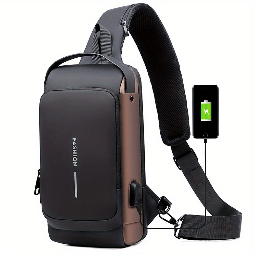 PE® Cross-Border Multi-Functional Men's Bag Chest Bag Casual Large-Capacity  Bag Outdoor Sports Small Shoulder Bag Men's Chest Bag