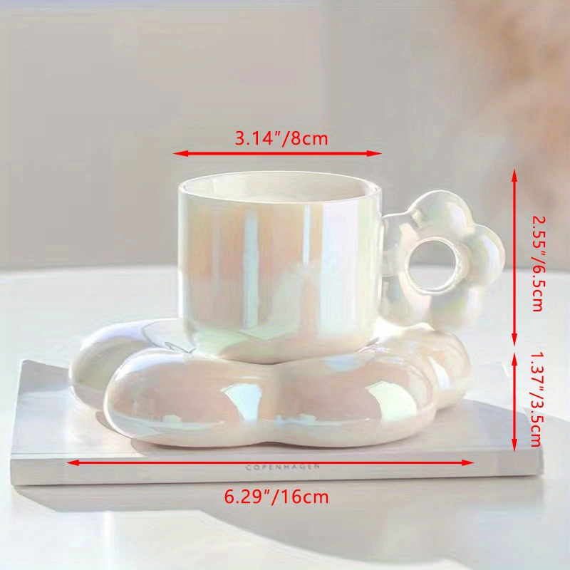  ASMEIR Juego de tazas y platillos 1 juego de tazas de café de  cerámica de colores, tazas de porcelana por la tarde, taza de té de desayuno  y leche, tazas de