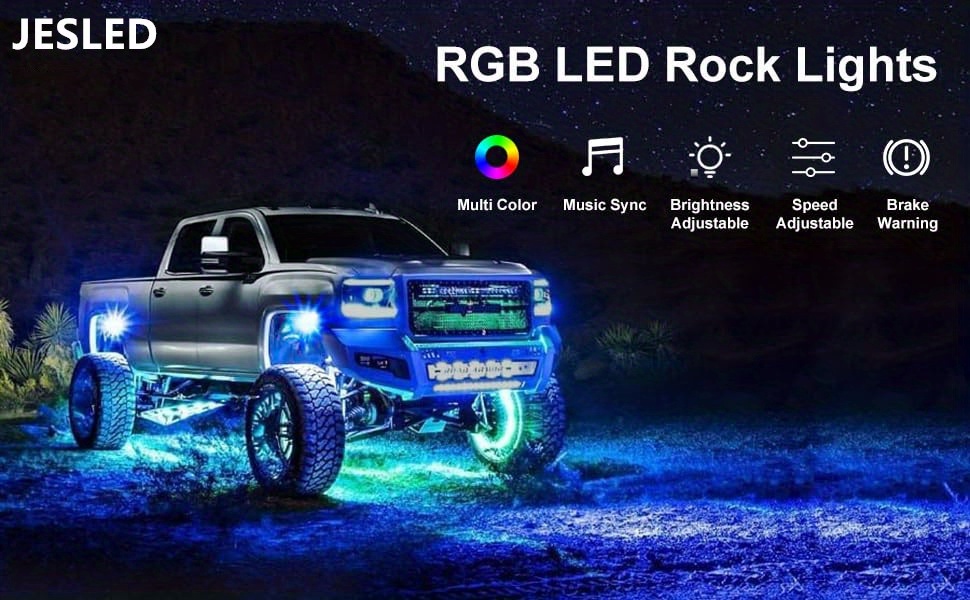 Rock Lights For Trucks 8 Pods Luci Led Rgb App/telecomando E - Temu Italy
