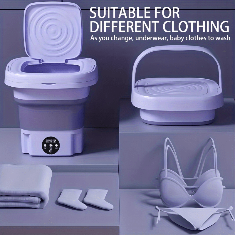 6l Large Capacity Portable Mini Washing Machine Automatic Portable Small  Washing Machine Underwear Underwear Chest Socks Baby Clothing Home Cleaning  Assistant Love Holiday Gifts - Appliances - Temu Bahrain