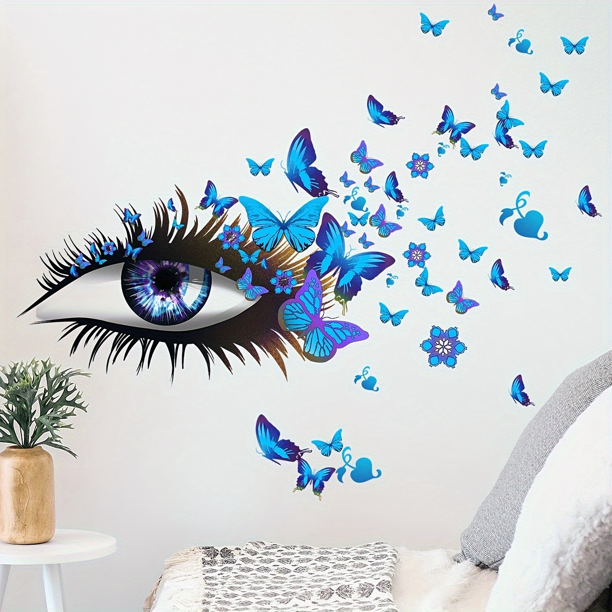 Hermosos ojos pegatinas de pared, calcomanías de pared extraíbles para sala  de estar, dormitorio, pegatinas autoadhesivas para decoración del hogar