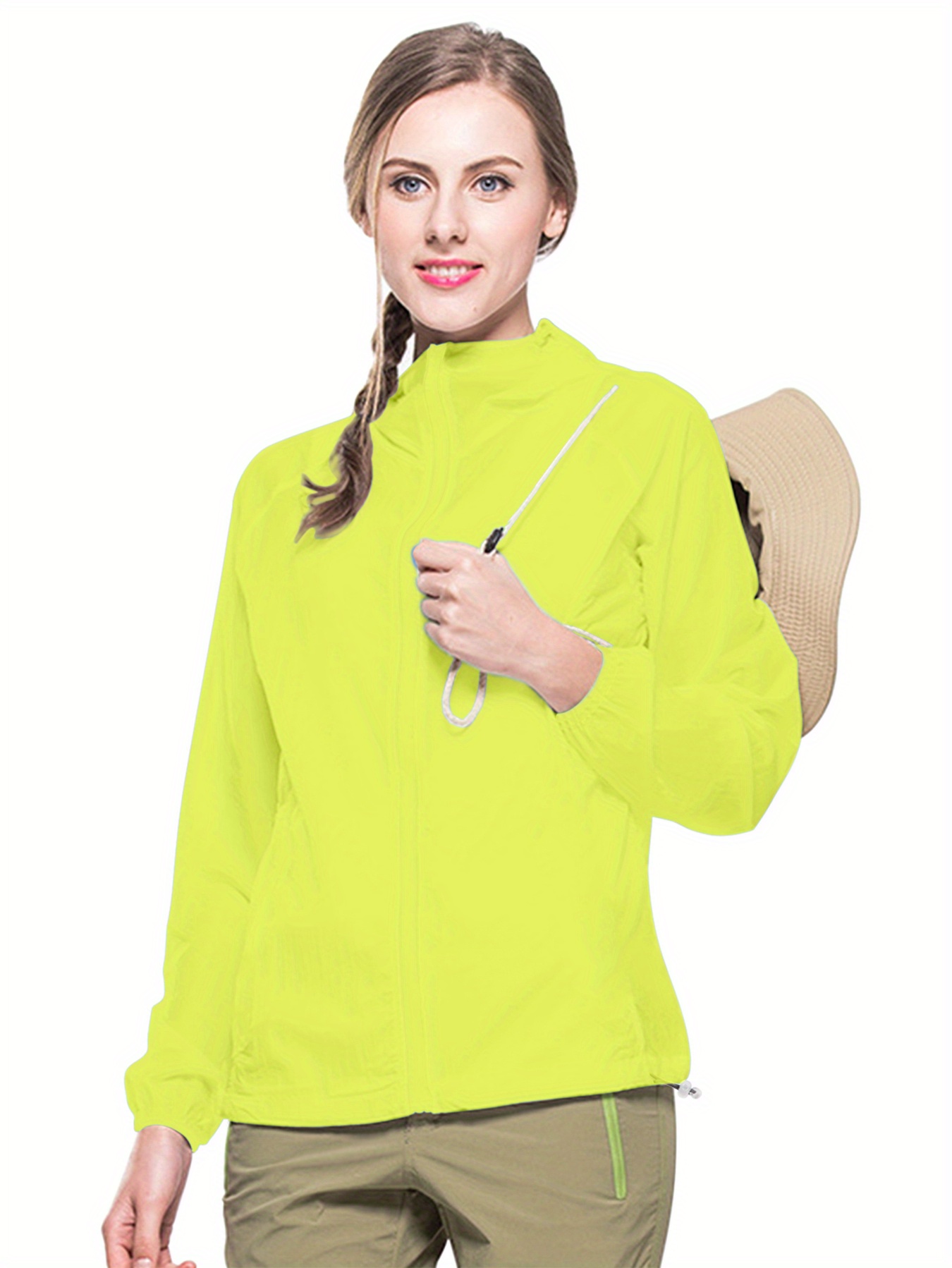Men's 100% Polyester Hooded Long Sleeve Shirt – UV Protection, Breathable For Work Or Outdoor