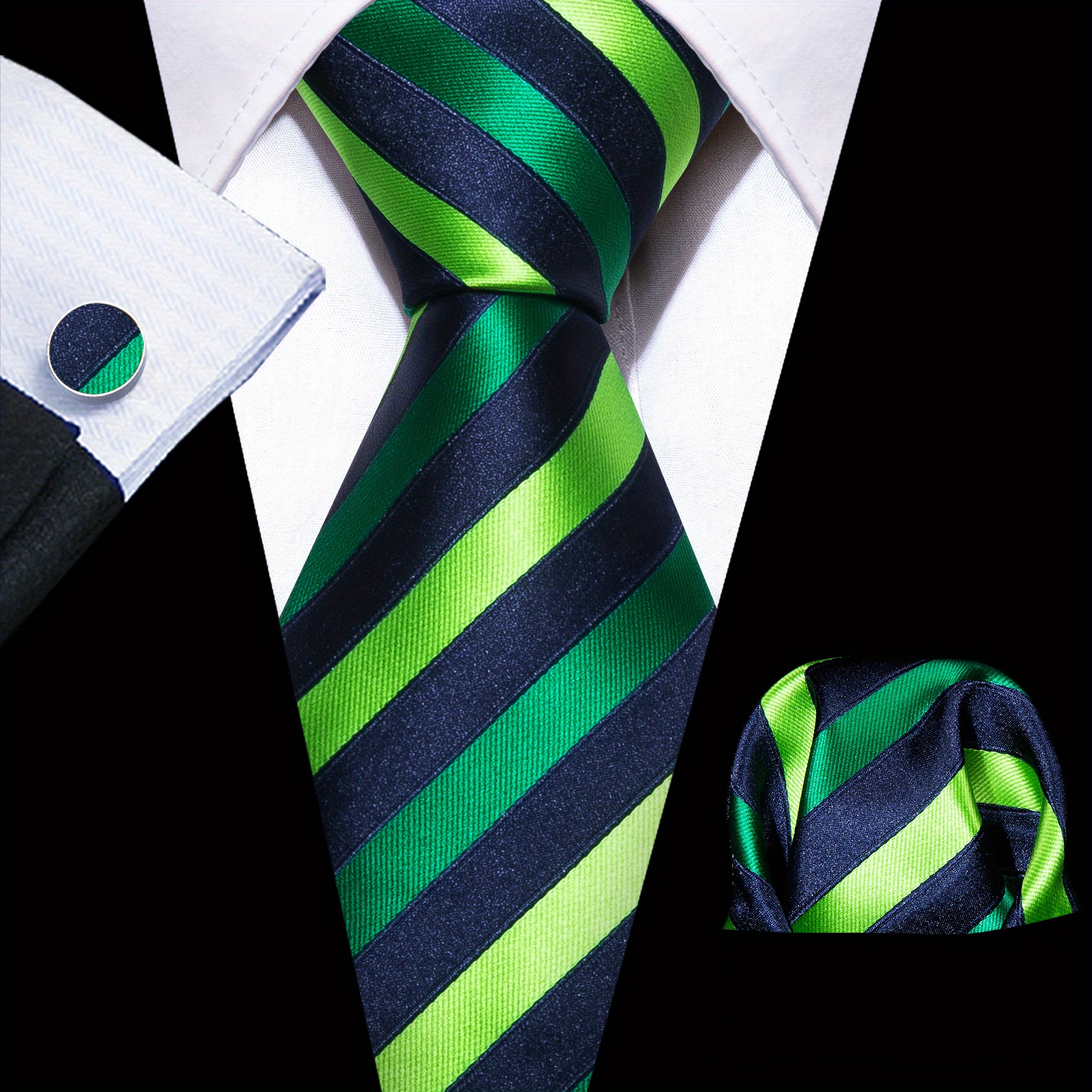 Barry Wang Stripe Necktie Set