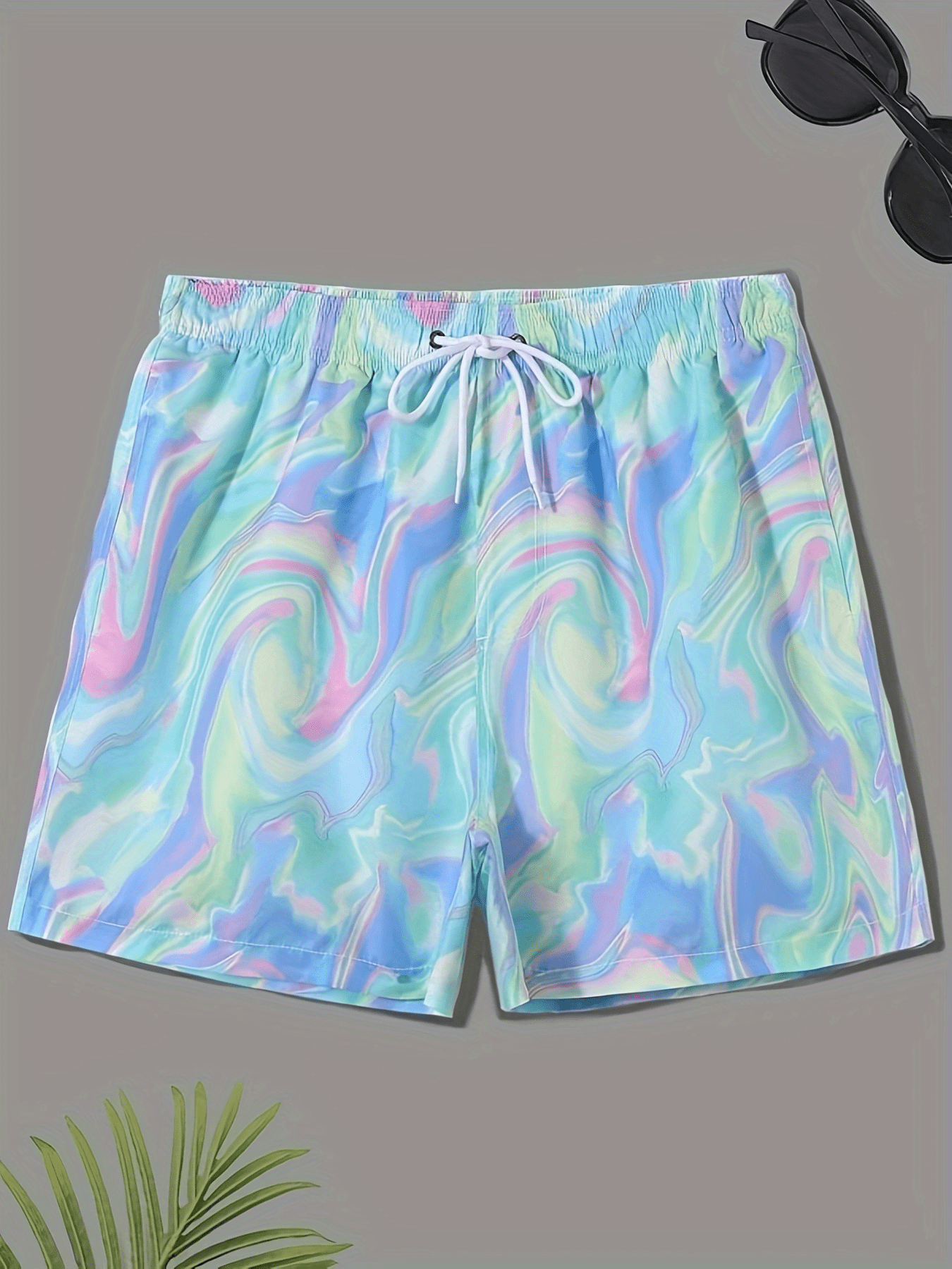 Cute Fish Print Stylish Men Beach Shorts Lightweight Cozy Swim Trunks Summer Casual Outings Holiday - Product Details