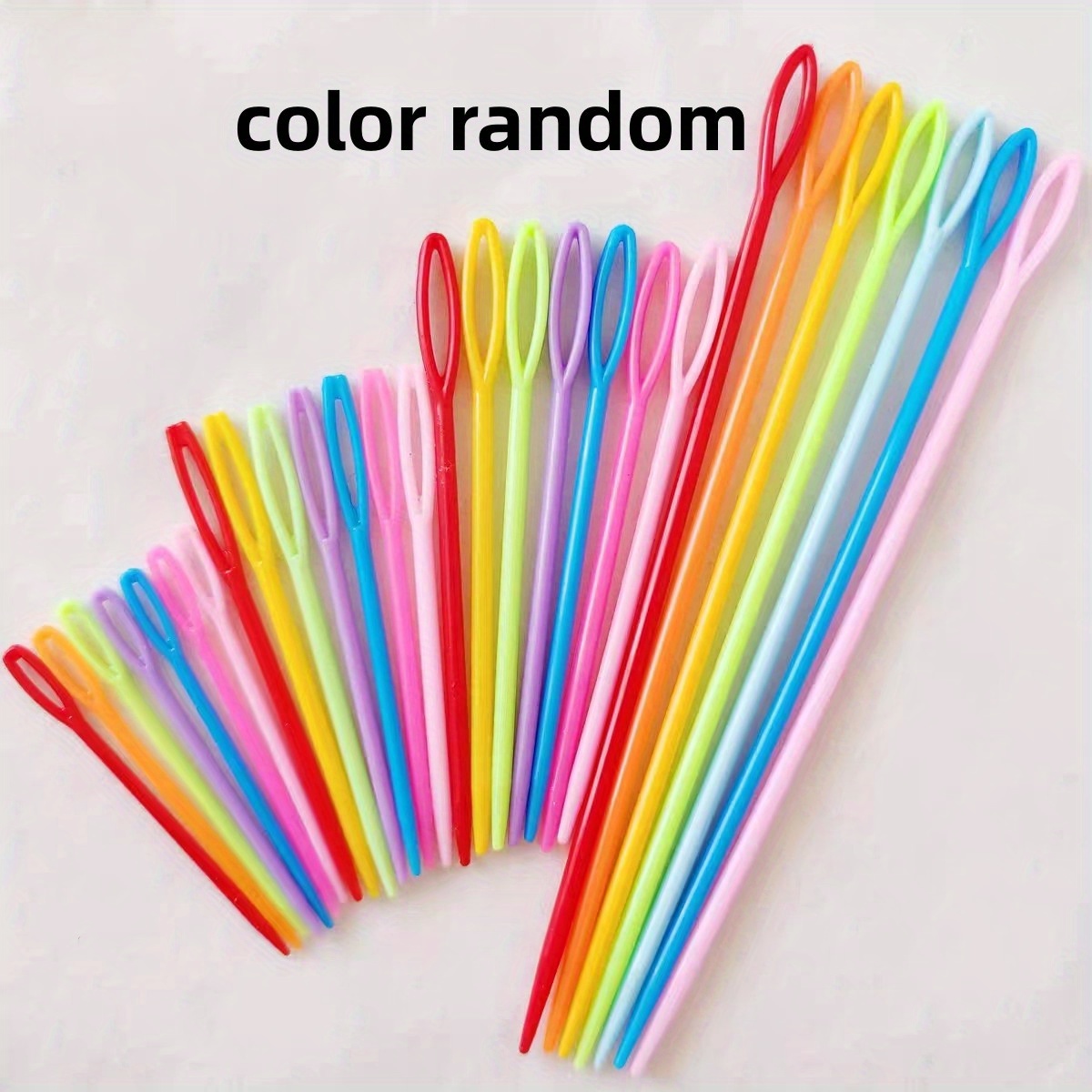 28pcs 4 Sizes Plastic Sweater Needles Plastic Needles Sewing Knitting Diy Tools Color Random