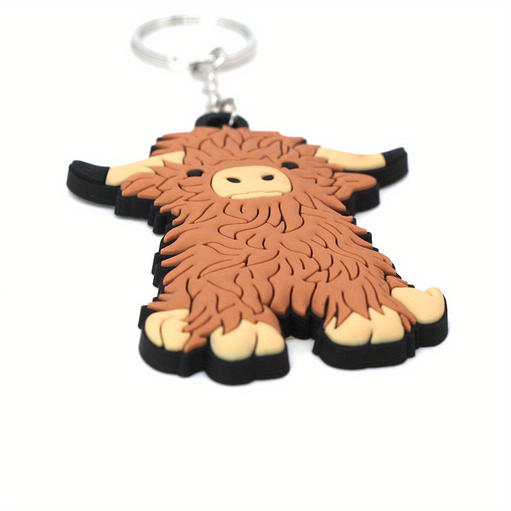 Cute Highland Cow Key Chain - Creative Cartoon Animal Car Key Pendant -  Perfect Birthday Gift