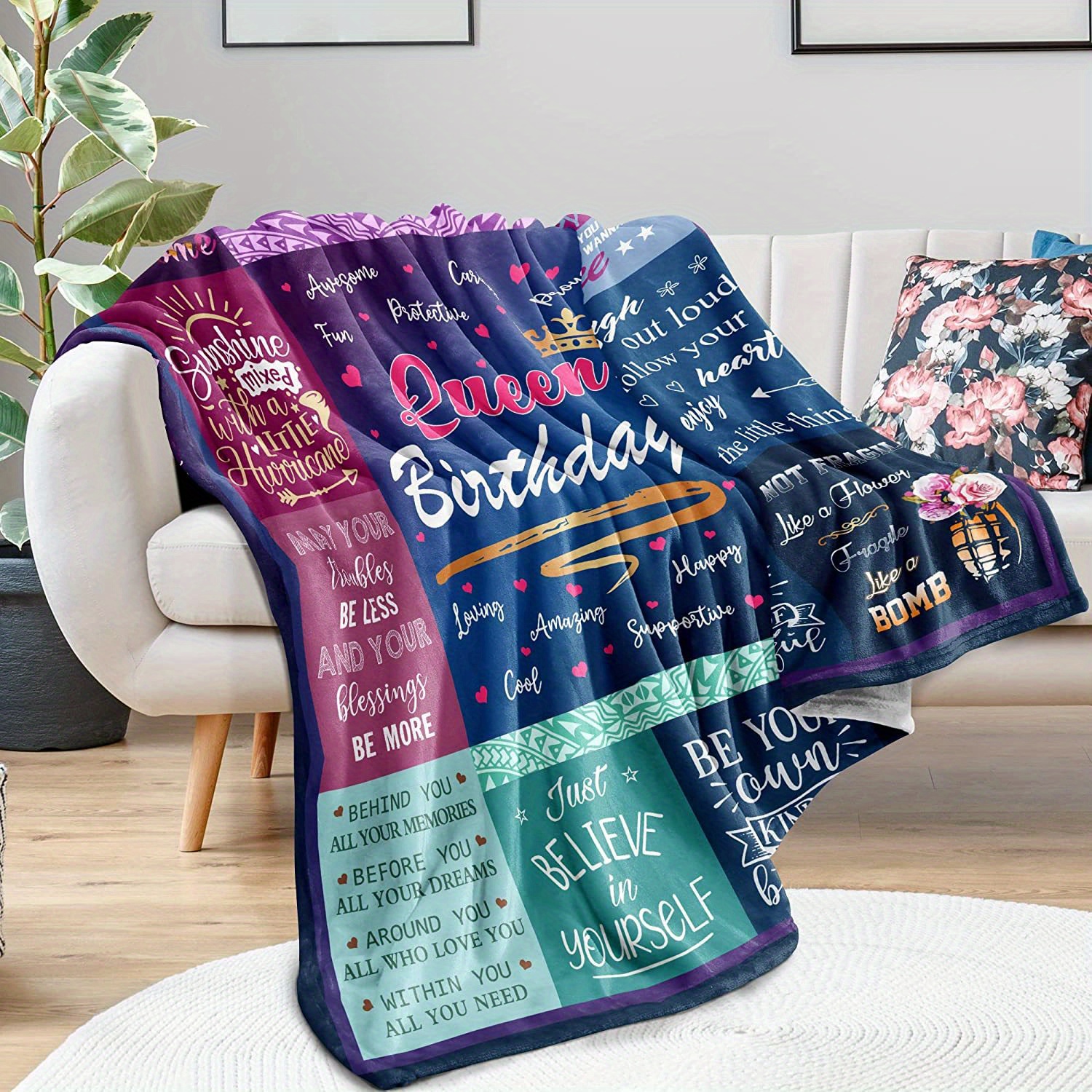 1pc Grandma Gifts Blanket, Soft Throw Blanket, Suitable For Sofa Bed Couch,  Best Gifts For Grandma, Great Grandma Birthday Gifts, Grandma Gifts From G