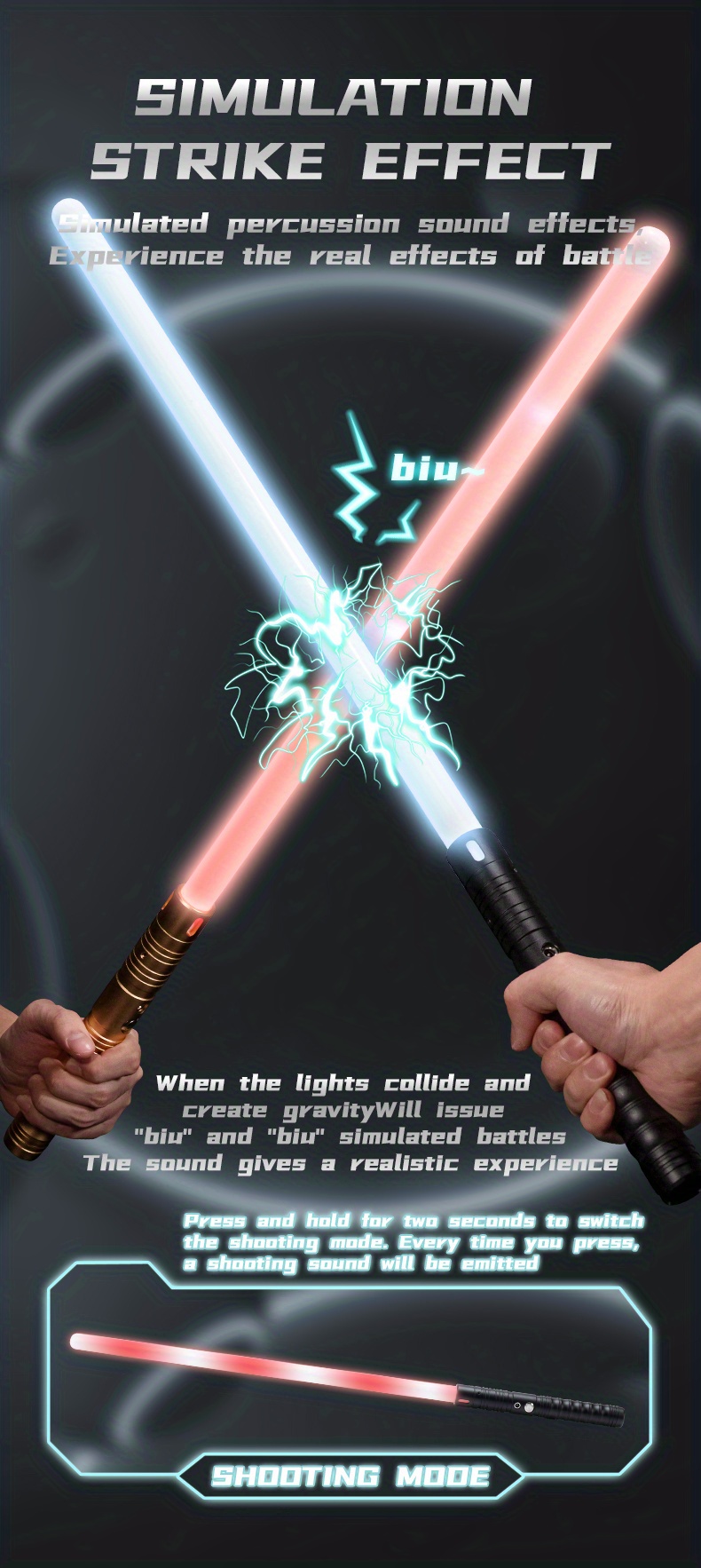 Sable láser 2 en 1 LED, espada incluye modo alterno de 6 colores, con  sonido (sensible al movimiento) para guerreros de la galaxia por  Spooktacular