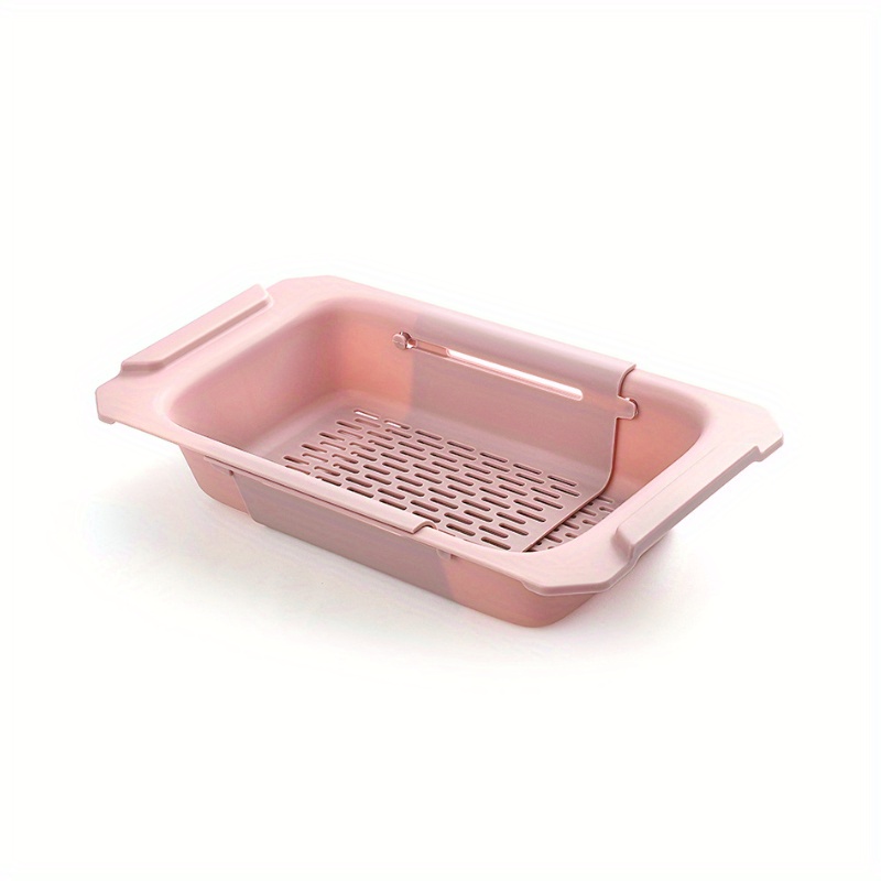 Plastic Dish Drainer With Tray - Pink