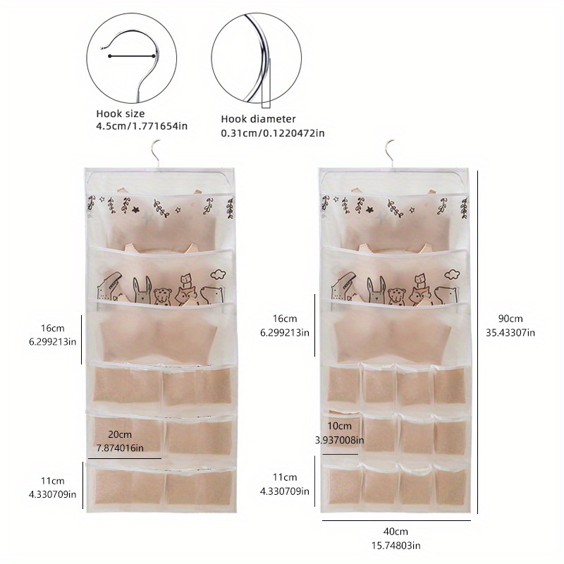 Foldable Hanging Storage Bag For Underwear, Socks, And Bras - Divided Cabinet  Organizer For Household Items - Temu