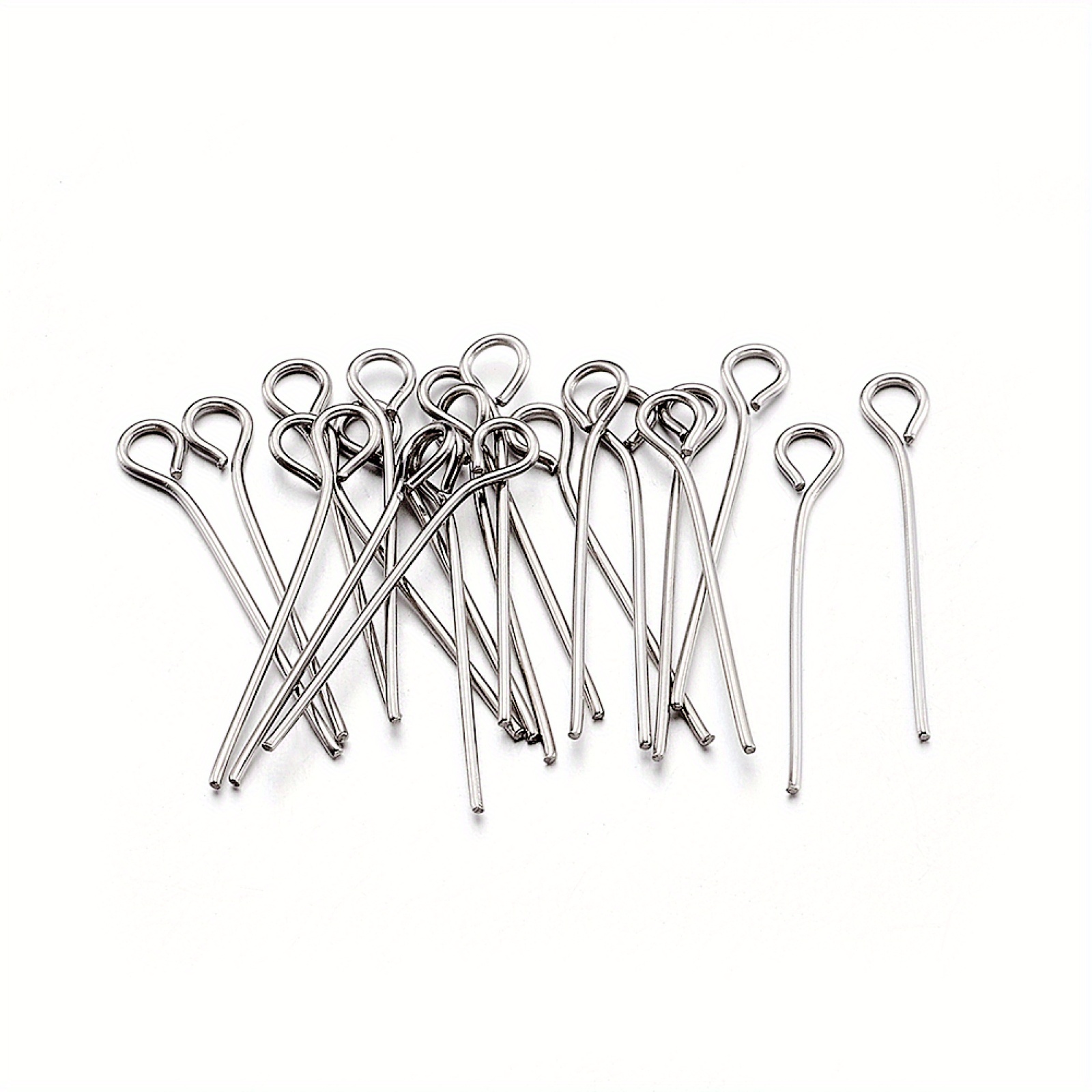50pcs/lot 15/20/25/30/35/40 mm Metal Steel Double Eye Pin Earrings Ear  Connecting Rod For DIY Jewelry Pins Making Handcraft Supplies