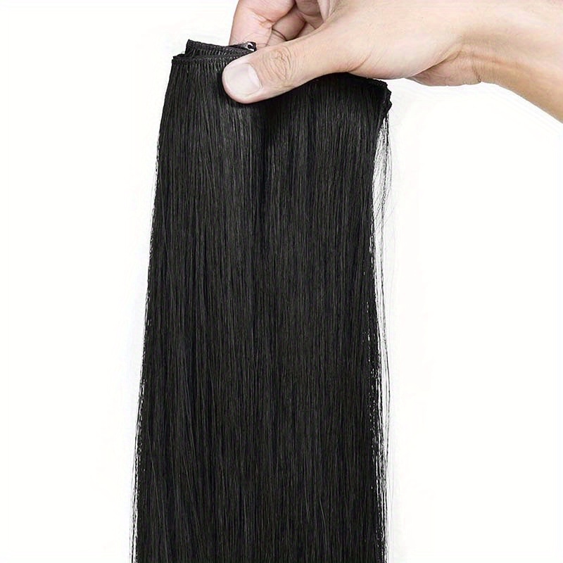 5 Clips In Straight Hair Extensions Synthetic Fiber Hair Temu New Zealand