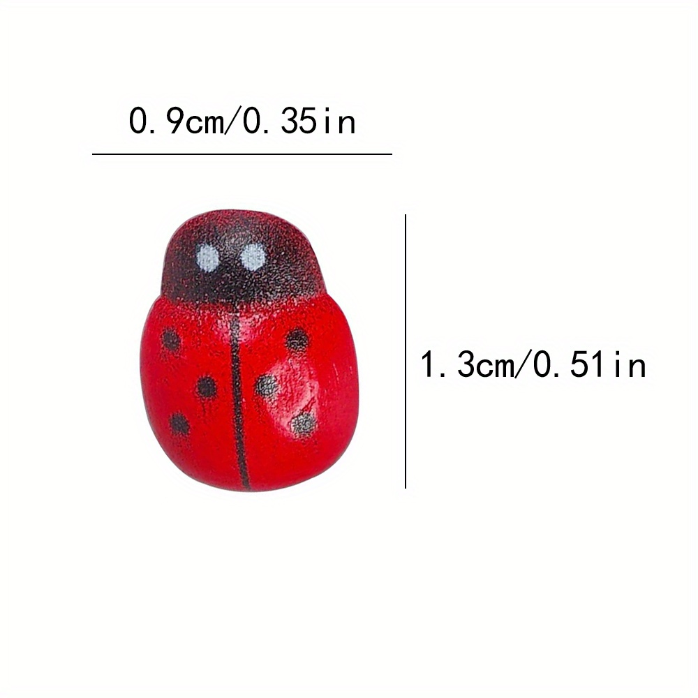 Ladybug Stickers - Self-Adhesive Miniature Craft 3D Gems - 22 Count