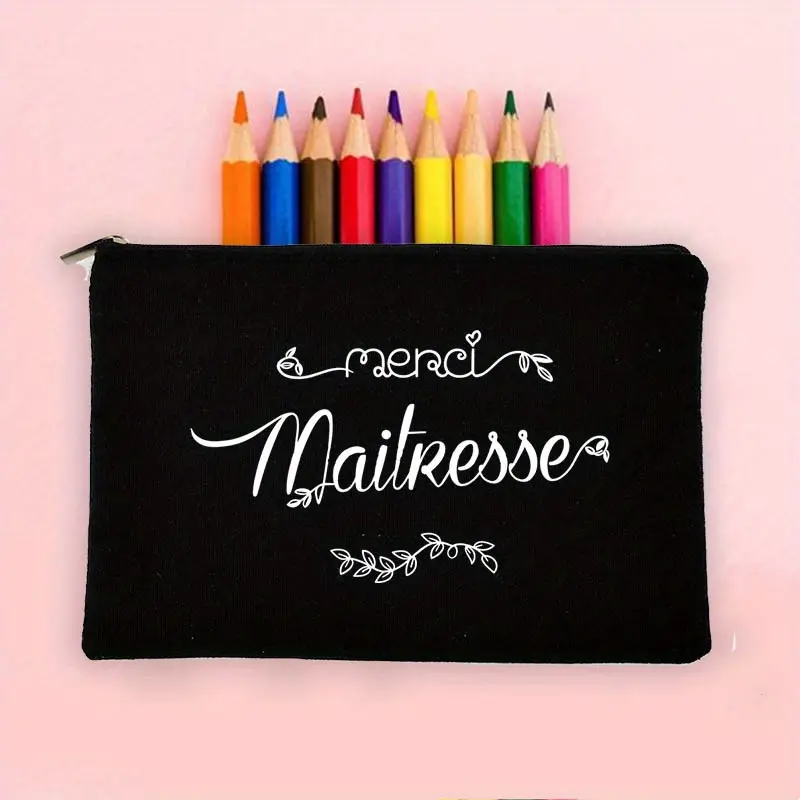 Thank The Teacher French Print Pencil Case School Stationery