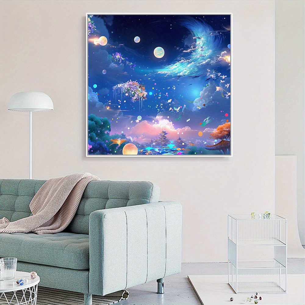 Full Square Diamond Canvas Starry Sky Home Wall Decor 5d Diamond