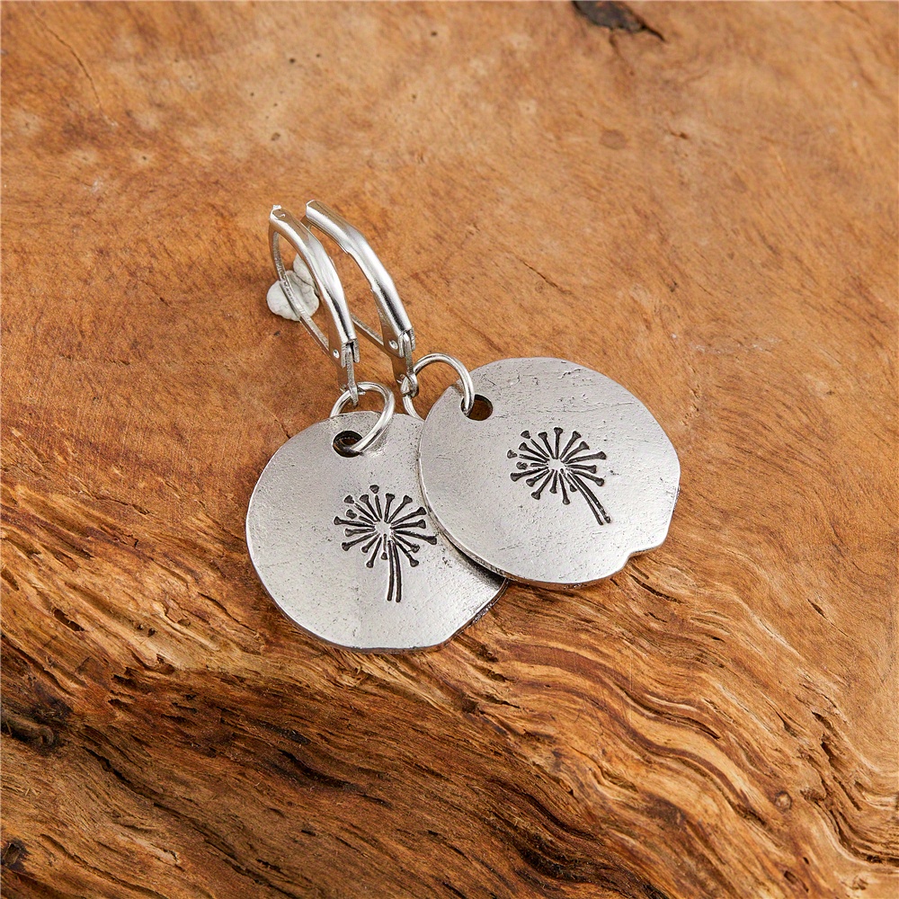 Image of Retro Creative Fashion Round Geometric Dandelion Earrings Bohemian Ethnic Earrings Jewelry Gifts