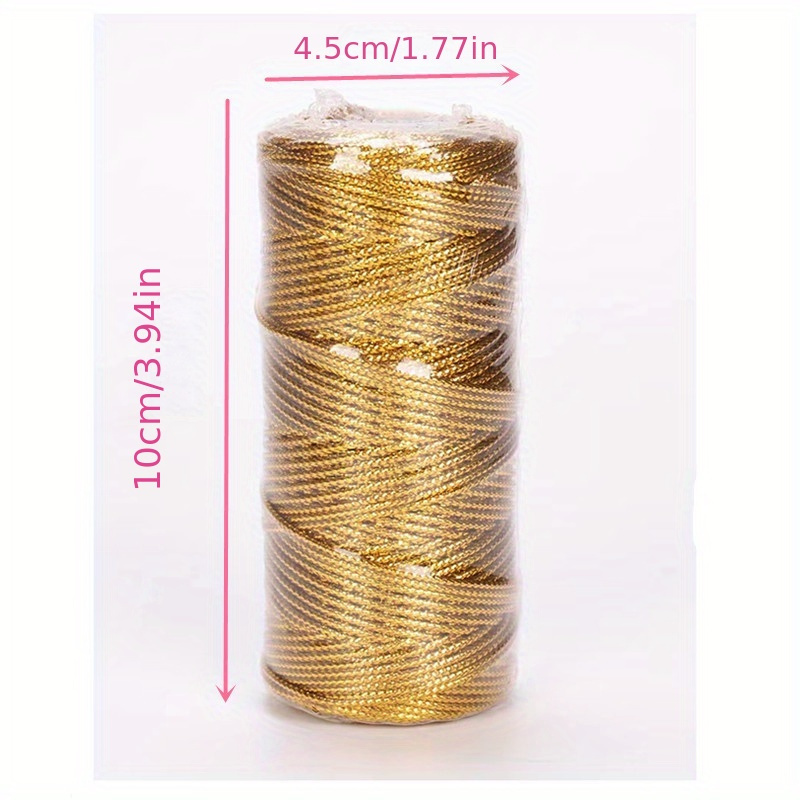 Gold Thread Metallic Tinsel String Cord 1mm Non Stretch Thread for Ornament  Hanging Gift Wrapping Craft Making (Gold+Silver)
