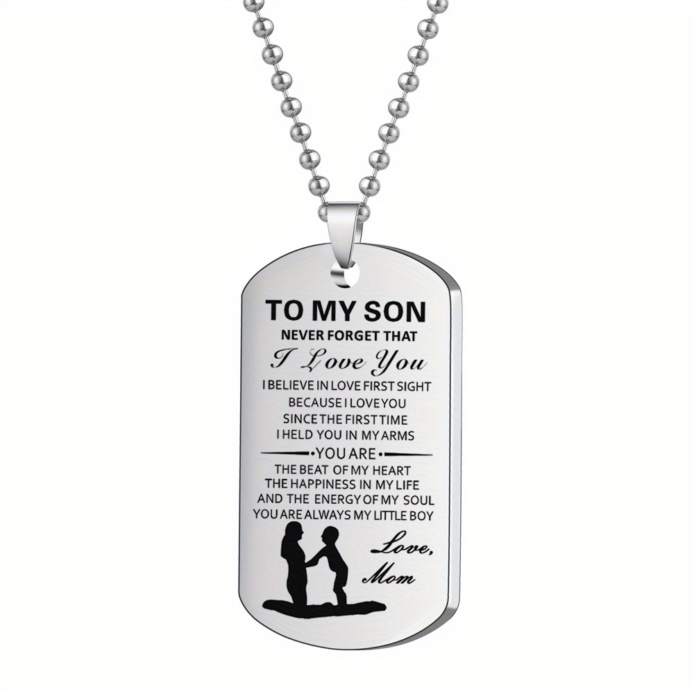 To My Son Keychain Mom To Son Cute Metal Key Chain Ring Necklace Pendant  Graduation Day Birthday Party Gift For Son Teen Boys - Temu