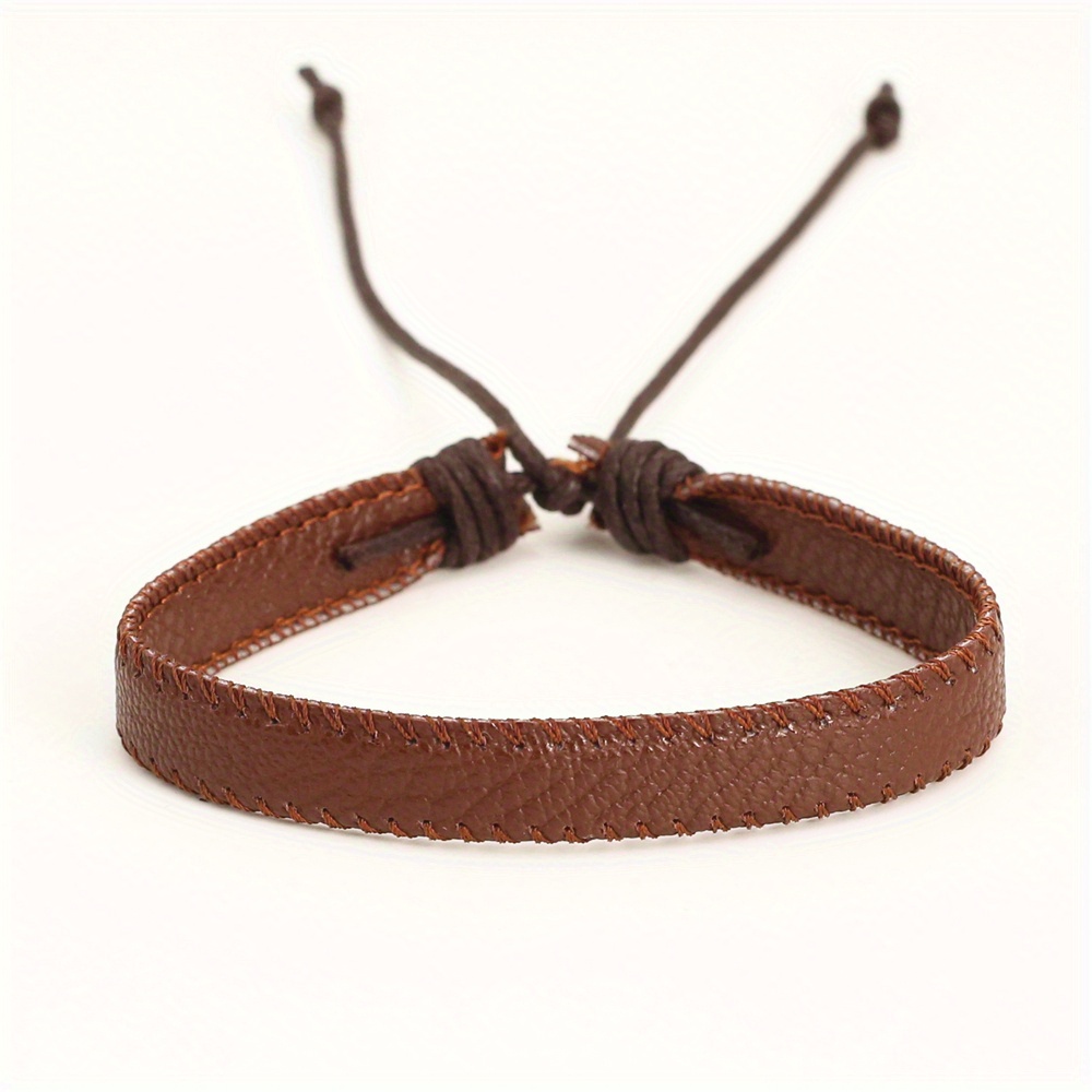 Men's Leather Braided Bracelet Bangle Jewelry