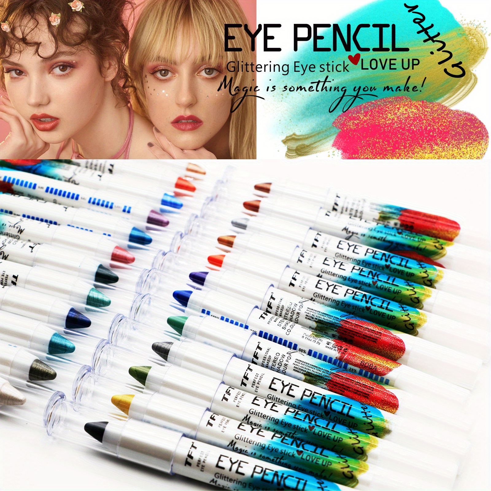 Long lasting Sparkle Pearly Glitter Eyeshadow Pen 24 Colors Temu