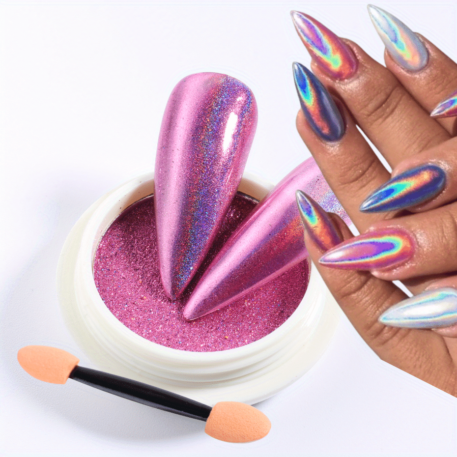 Metallic Holographic Nail Glitter Powder Unleash Your - Temu