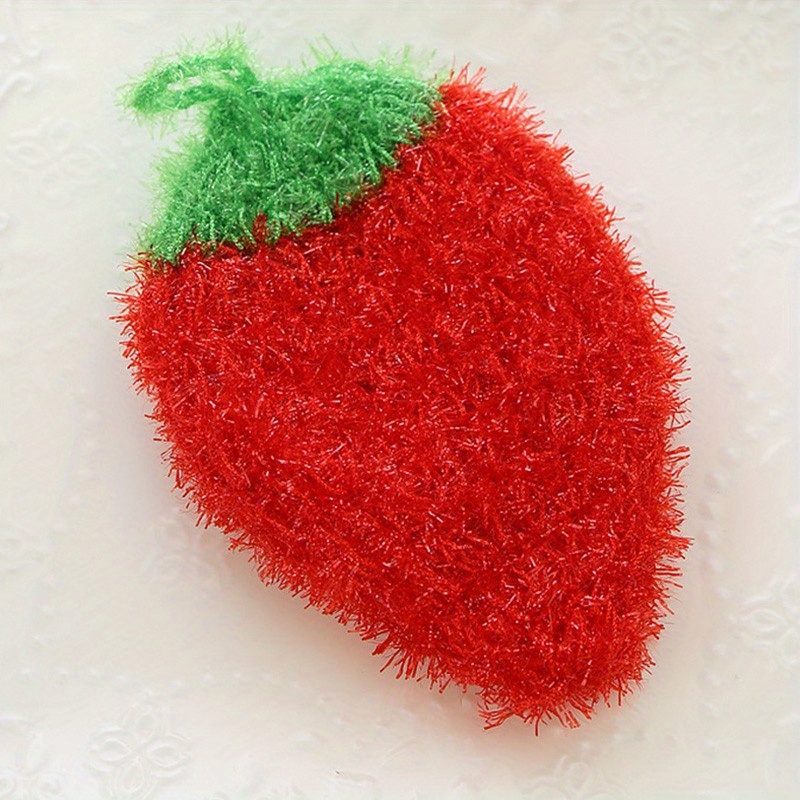 Strawberry Dishcloth - Soft And Absorbent Acrylic Polyester Silk