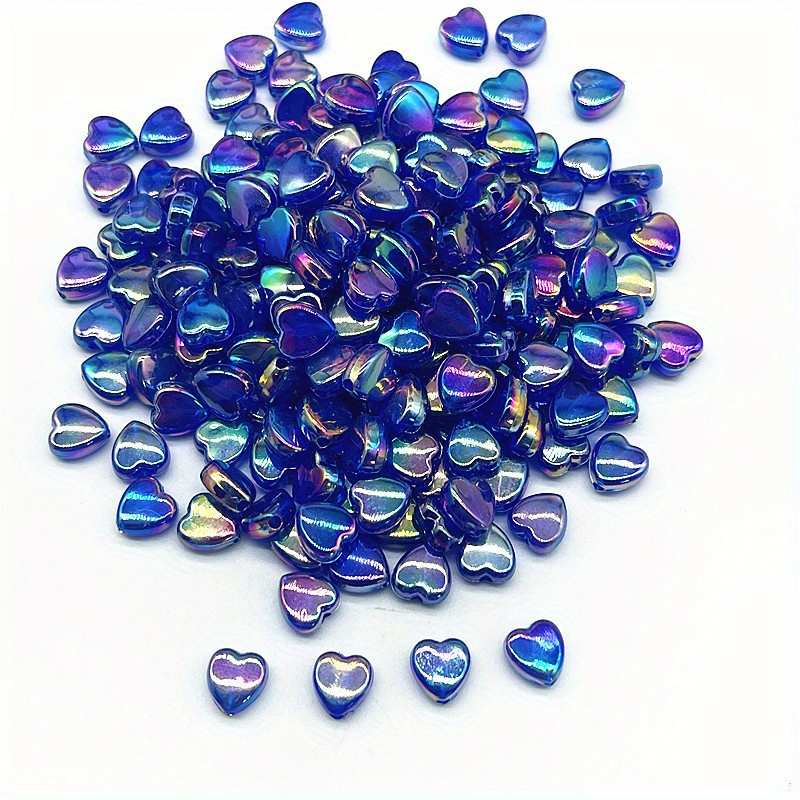 Bag Ab Color Heart Shape Acrylic Beads Transparent Colorful - Temu