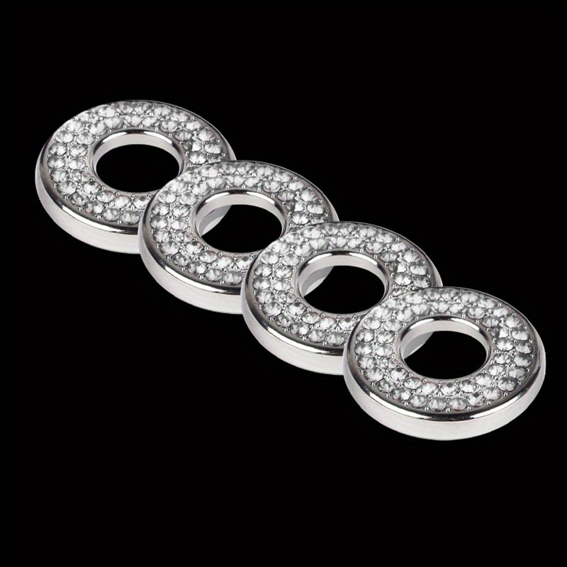 Image of 4pcs Shimmering Diamond Car Door Lock Pins Set For Mercedes C200l Glc260 C260l Women' Accessories - Junlaichuang
