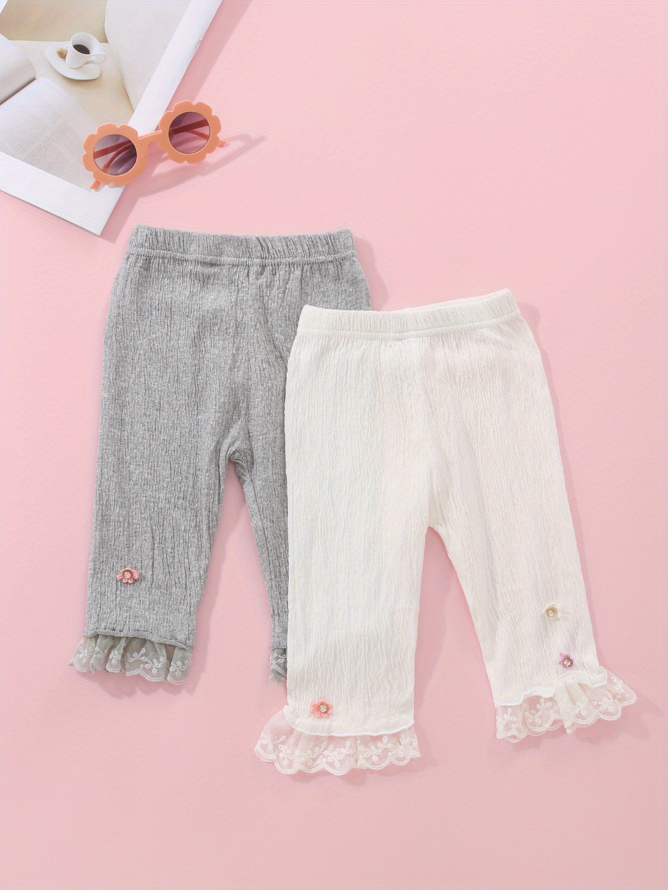 Toddler Girls Capri Leggings Girl's Cotton Crop Leggings Pants