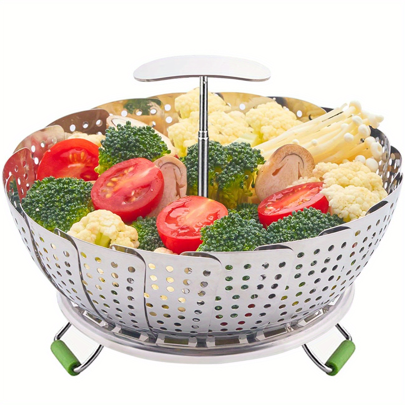 Metal Wire Mesh Steamer Basket with Handles for Vegetables, Eggs, etc.