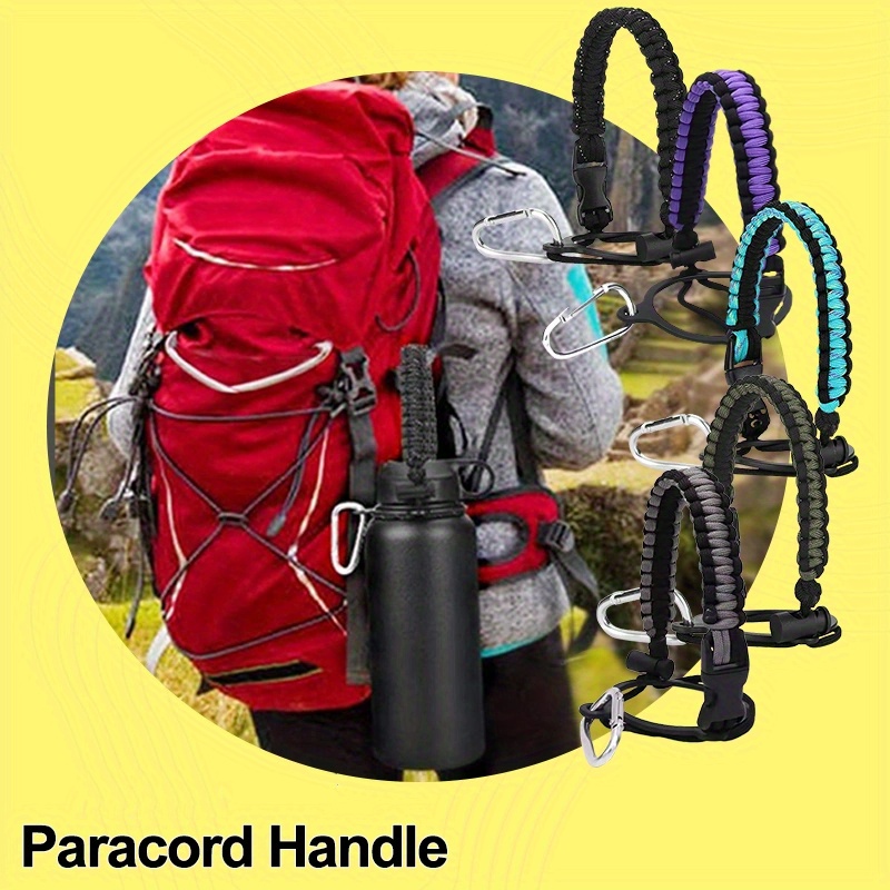 Water Bottle Paracord Handle For Insulated Cup Wide Mouth Bottles, Paracord  Strap Carrier For To Bottle, Bottle Accessories For Hiking (not Compatible  For Hydro Flask 2.0) Metal Buckle Random Color - Temu