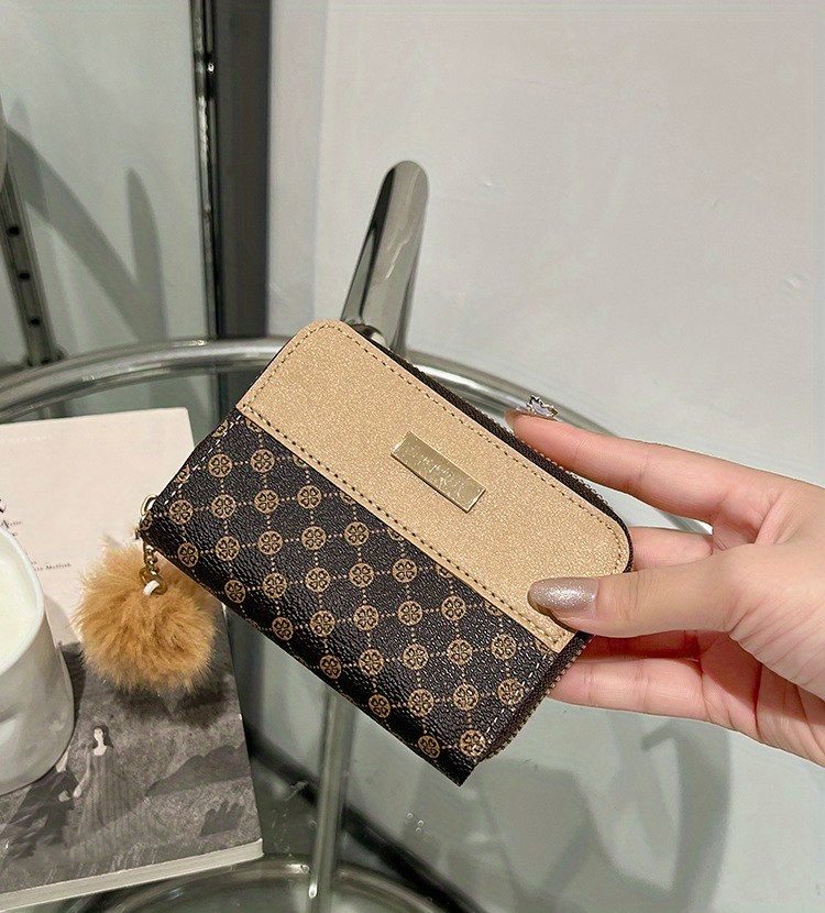 Billetera Corta Vintage Para Mujer, Monedero Con Cremallera