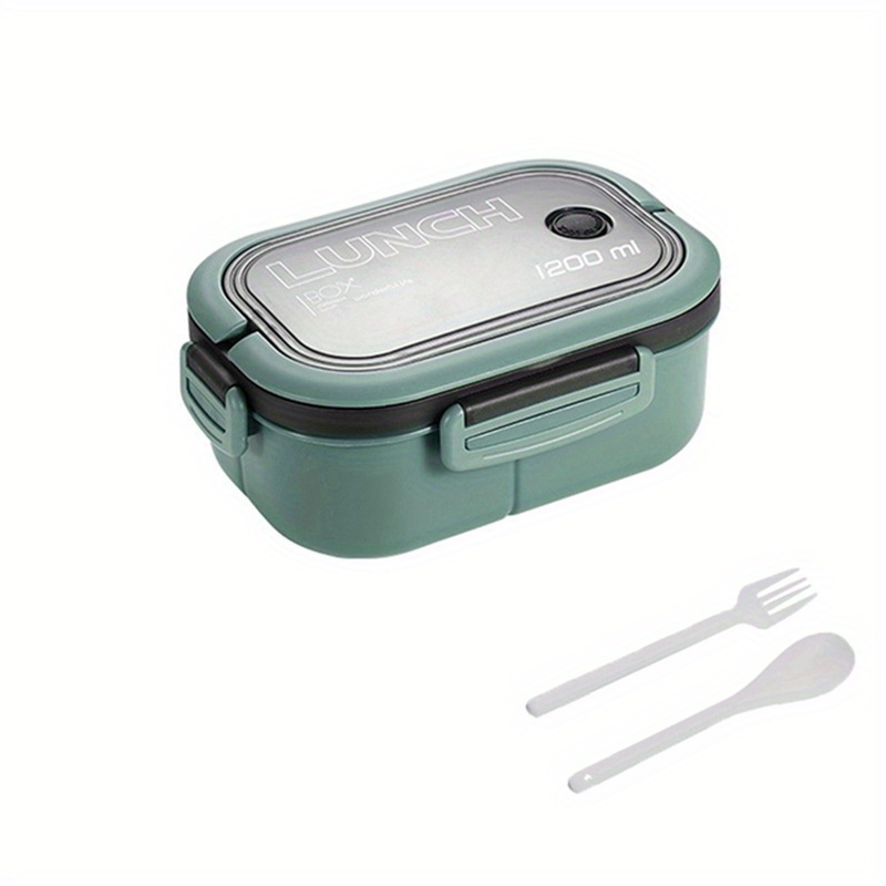 1pc Thickened Plastic Material Divided Double Layer Lunch Box For Students  And Office People, Microwave Safe