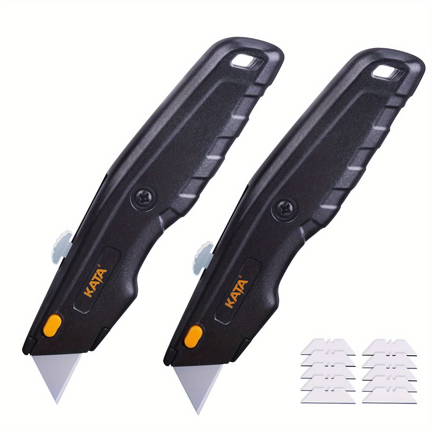 Utility Knife, Box Cutter, Retractable Self Loading With Heavy Duty Snap  Off Quick Change Extra Blades(3PCS) TPR PP Handle Cutting Cardboard Boxes Or