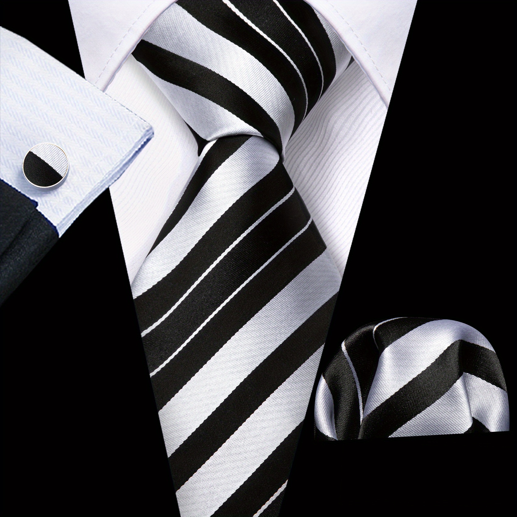 Barry Wang Stripe Necktie Set