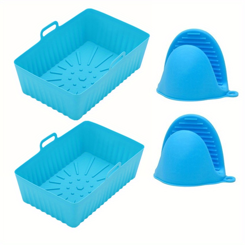 Recipiente de silicona para freidora Airfryer, accesorios reutilizables para  freidora de aire, cesta para hornear Pizza,/azul/ kaili Sencillez