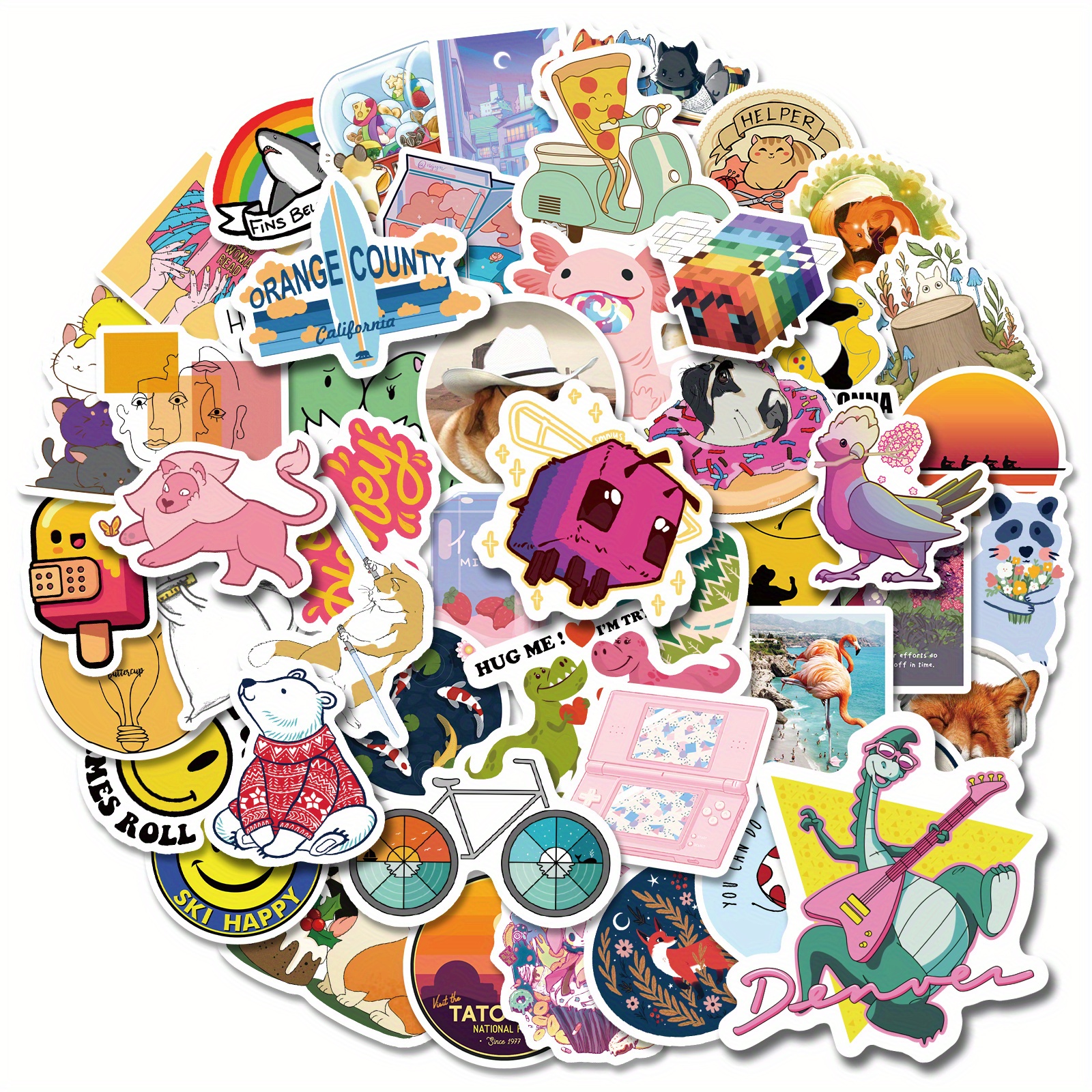 Cute Vinyl Aesthetic Waterproof Fantacy Stickers, For Water Bottles 