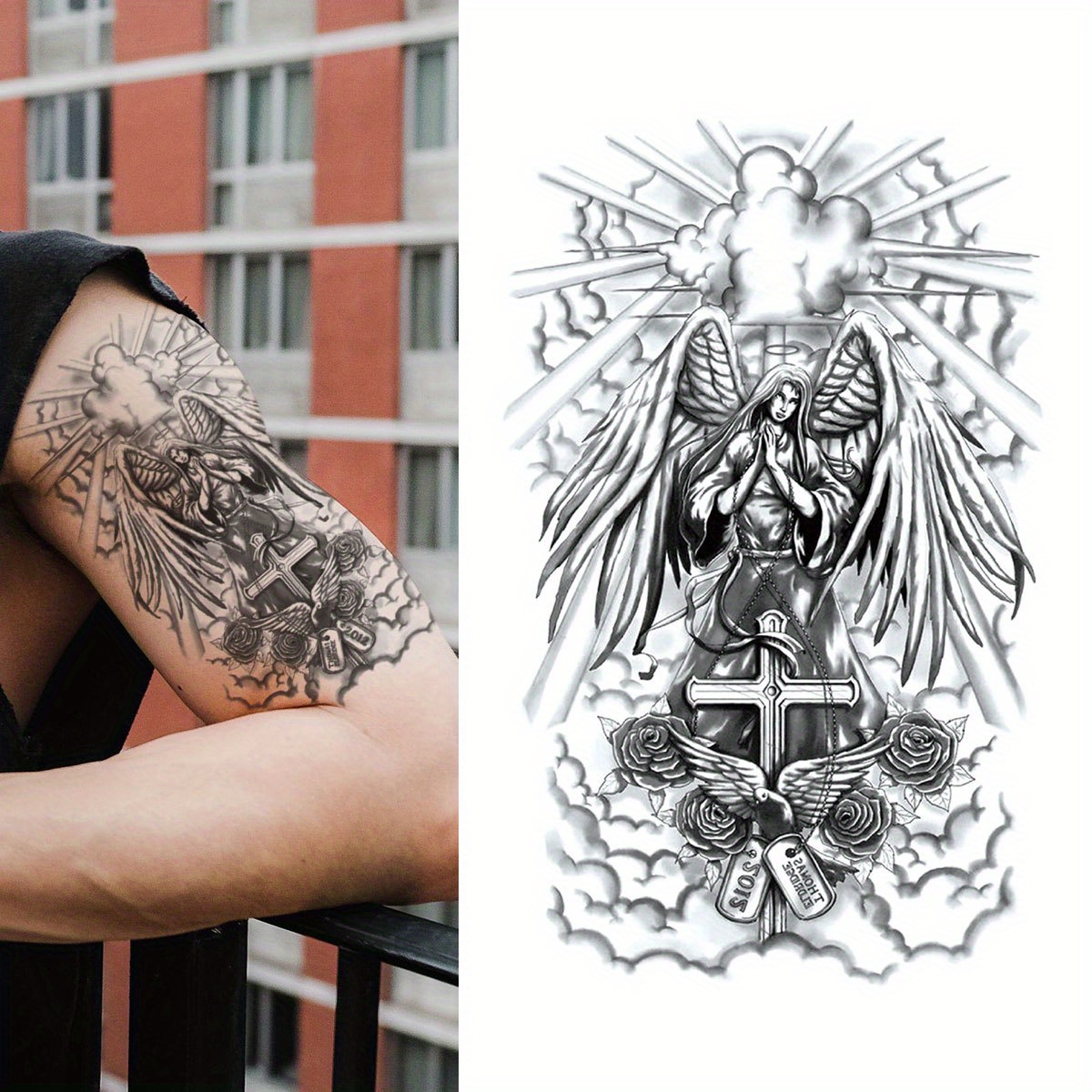 angel sleeve tattoo designs