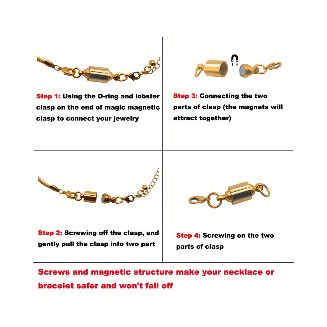 magnetic necklace clasps and closures Copper Screw Connection
