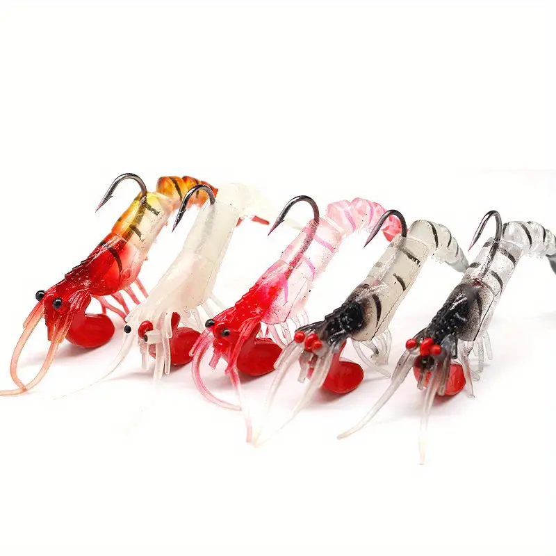 Shenmo Pre-Rigged Crayfish Soft Lures With Hook, Premium Durable Tpe Shrimp Fishing Lures For Freshwater Or Saltwater, Bass Fishing Jigs For Trout Cra